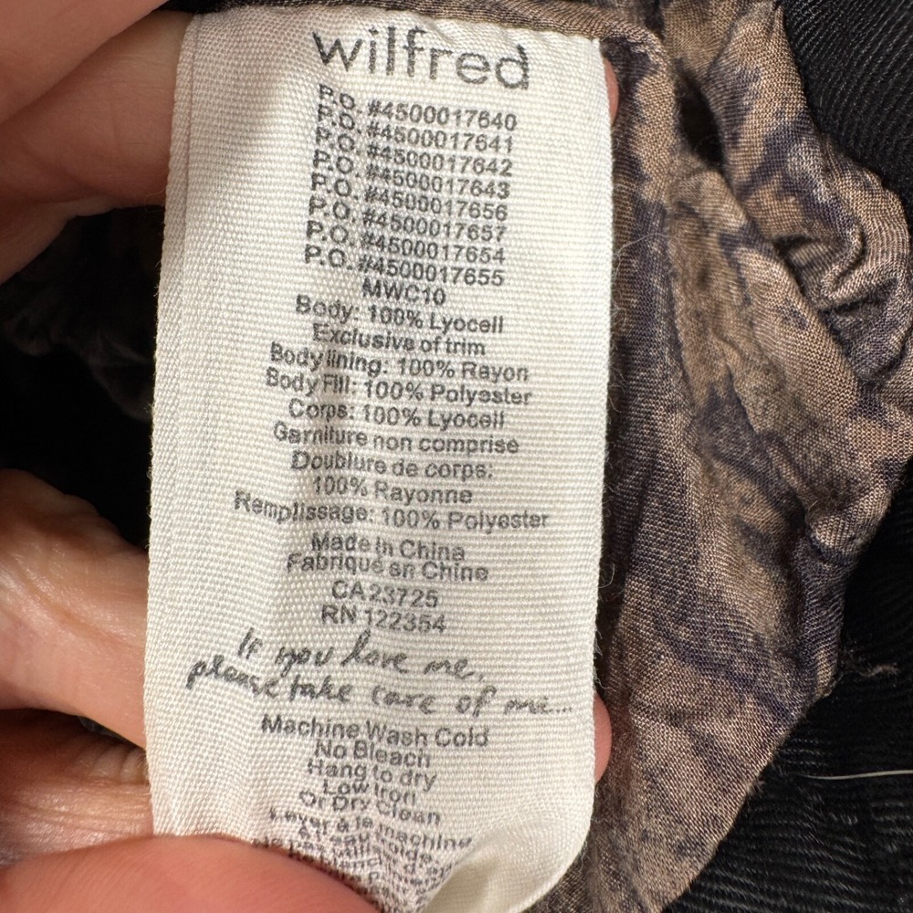 Wilfred Two Dauphine Bomber Jacket Women Size 2 Black Quilted Zip Tencel - Picture 7 of 11